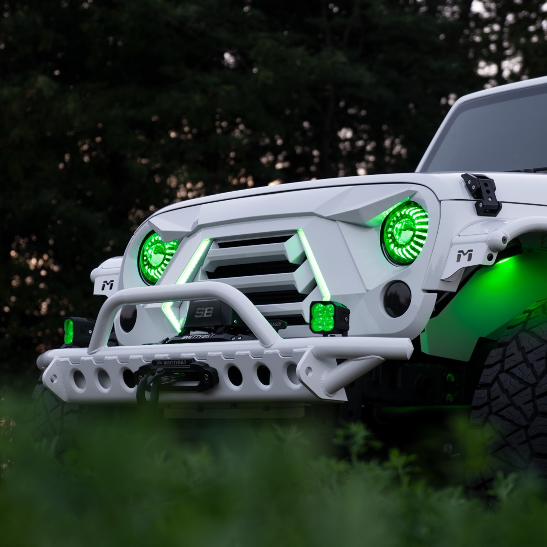 Frontgrill - Grill mit LED-Lampe - Rough Country - Jeep Wrangler